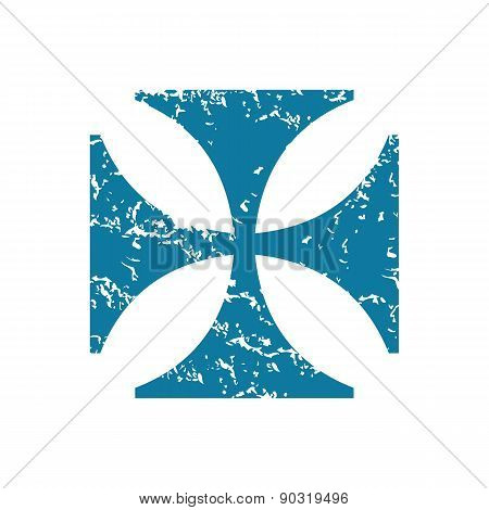 Grunge maltese cross icon