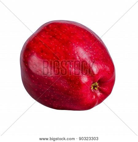 Juicy red apple on a white background
