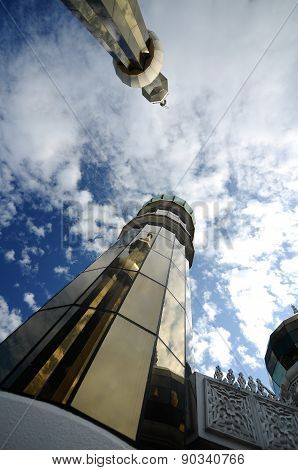 Minaret of The Crystal Mosque in Terengganu, Malaysia