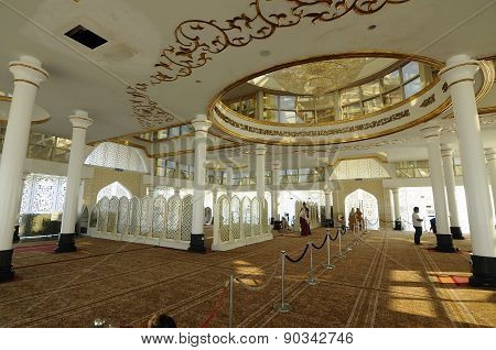 Interior of The Crystal Mosque or Masjid Kristal  in Terengganu, Malaysia
