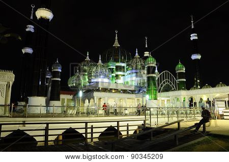 The Crystal Mosque or Masjid Kristal  in Terengganu, Malaysia