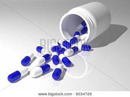 Capsule fuori dal vaso blu