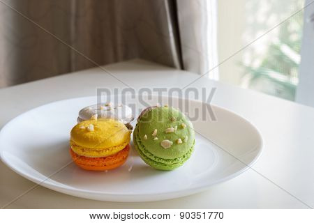 Orange, White, Brown Green Magaroon