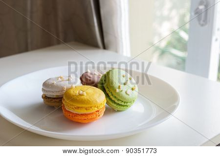 Orange, White, Brown Green Magaroon