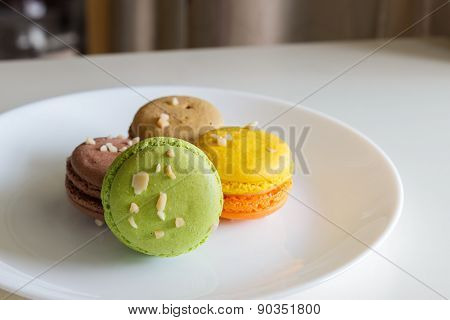 Orange, White, Brown Green Magaroon