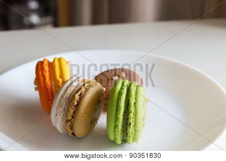 Orange, White, Brown Green Magaroon