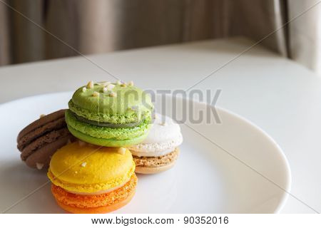 Orange, White, Brown Green Magaroon