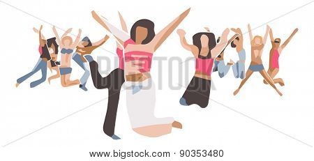 Hurray Team People Jumping 