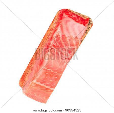 Piece Of Red Fish Fillet Isolated On White