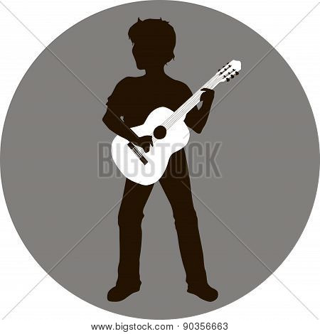 Silhouette of guitarist