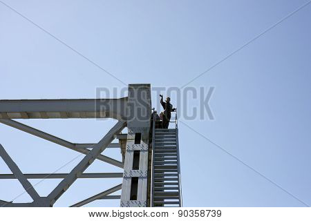 Mary On Bridge Top