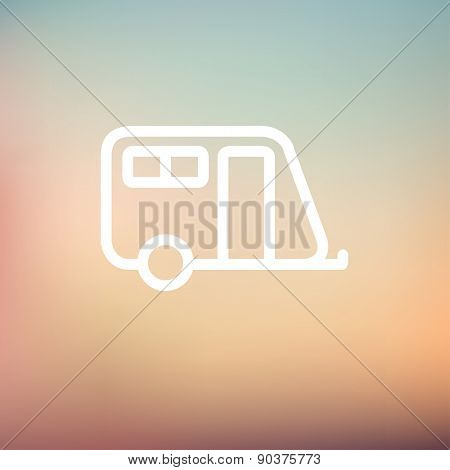 Pulling cab icon thin line for web and mobile, modern minimalistic flat design. Vector white icon on gradient mesh background.