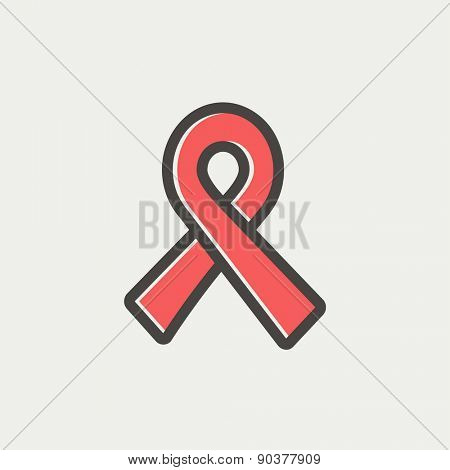 Unity ribbon icon thin line for web and mobile, modern minimalistic flat design. Vector icon with dark grey outline and offset colour on light grey background.