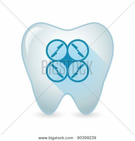 Tooth Icon With A Drone
