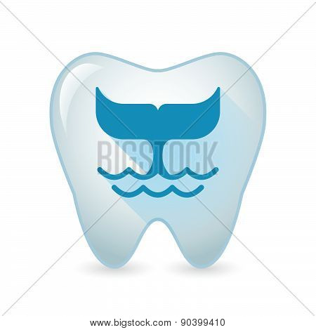 Tooth Icon With A Whale Tail