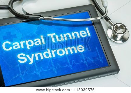 Tablet With The Diagnosis Carpal Tunnel Syndrome On The Display