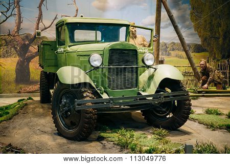 Russian Soviet truck GAZ AA In The Belarusian Museum Of The Grea