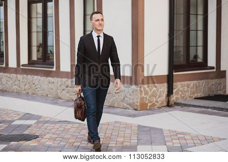 businessman walking on the street