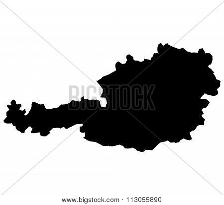 austria map shown on a white background
