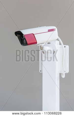 Cctv Security Camera On Grey
