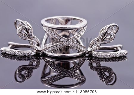 Elegant Silver Earrings In The Shape Of A Horseshoe