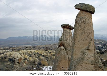 Fairy chimneys in Urgup Cappadocia Turkey