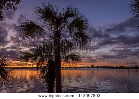 Sunset Over The Indian River - Merritt Island, Florida
