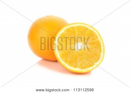 Orange Fruit Isolated On White Background + Clipping Path