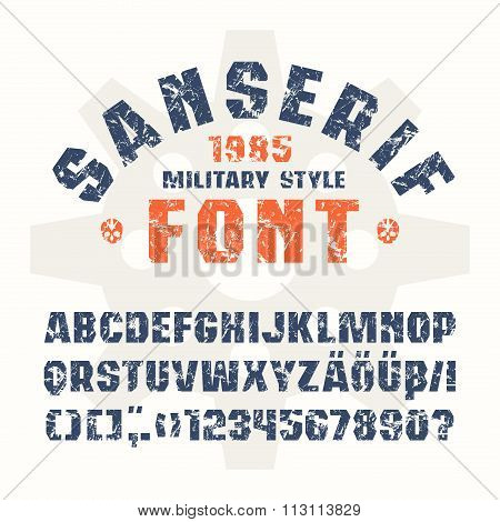 Sanserif Font In Military Style