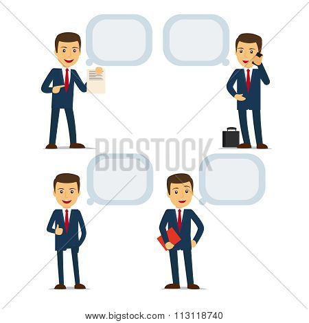 Businessman with speech bubbles