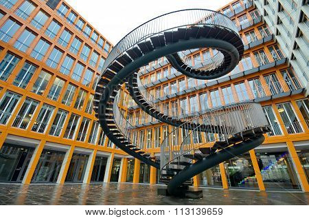 MUNICH, GERMANY - OCTOBER 30 :Endless steel stairway in Munich designed by Olafur Eliasson