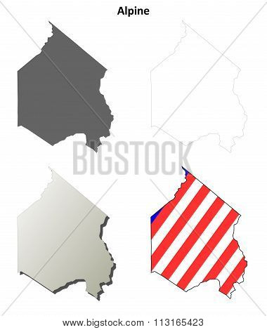 Alpine County, California outline map set