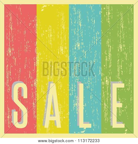 Sale Poster Background Old Shabby Paper, Vintage Promotion Banner, Mockup Grunge Advertising Flyer