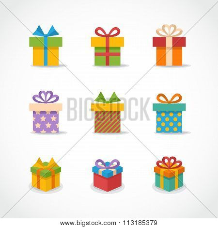 Vector Gift box colorful icons