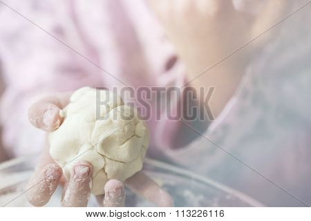 girl with the dough, close-up