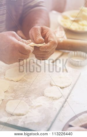 potato dumplings, close-up