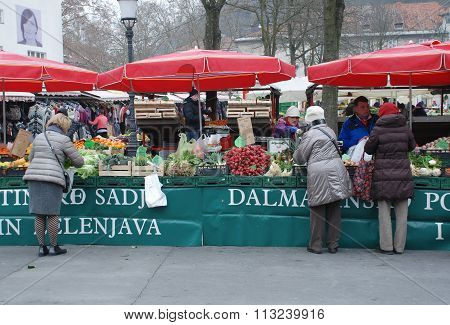 Ljubljana Market In December