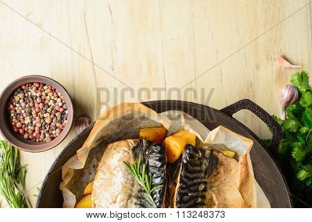 Baked fish mackerel