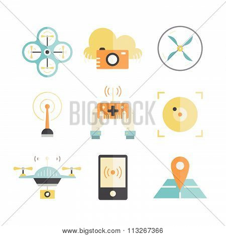 Drone Flat Icons