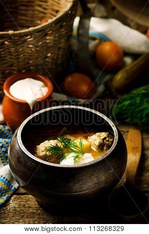 Rassolnik ,traditional Russian Soup