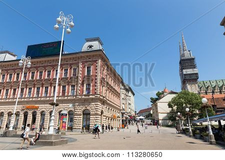 Buildings In The City Center Of Zagreb, Croatia. Architecture Of The City.