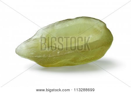 Sweet green candied succade on white background