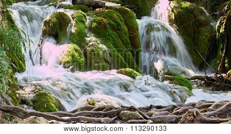 The waterfalls of Plitvice National Park in Croatia