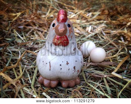 Old ceramic chicken