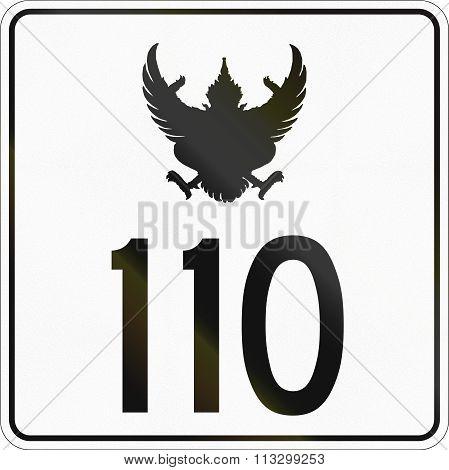 Road Shield Of A Thailand Federal Highway