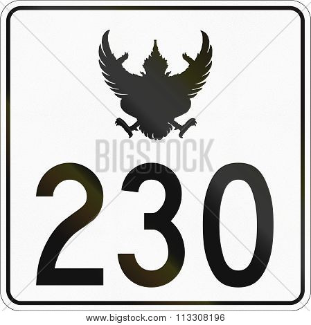 Road Shield Of A Thailand Federal Highway