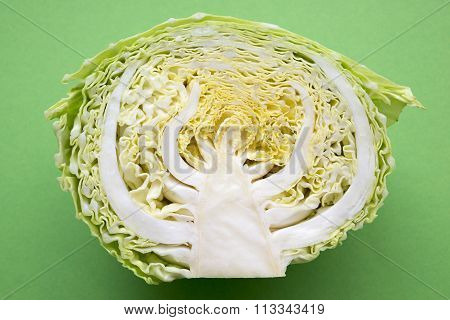Half Cabbage On Green
