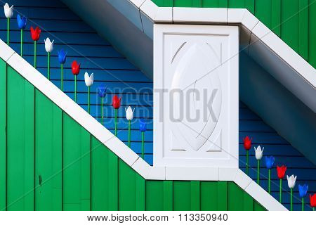 ZAANDAM, NETHERLANDS - SEPTEMBER 02, 2015: detail of the city hall in Zaandam. Together with the near Inntel Hotel it is an architectural ensemble, designed by WAM architects.