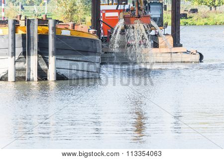 Dredging In The Harbor Basin