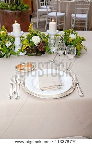 Table set for a reception